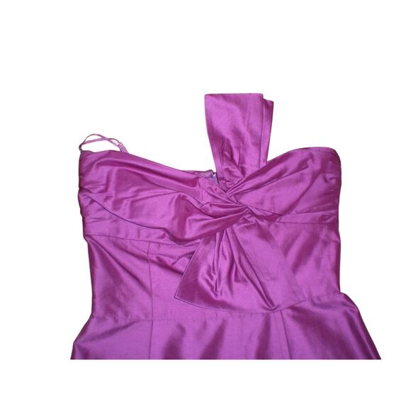 Trina Turk fuchsia divine bow silk strapless dress ~2-4~GORGEOUS - Picture 3 of 4